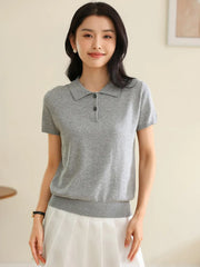 Preppy Style Crew Neck Knitted Top