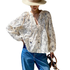 Contrast-Collar Satin Button-Down Shirt