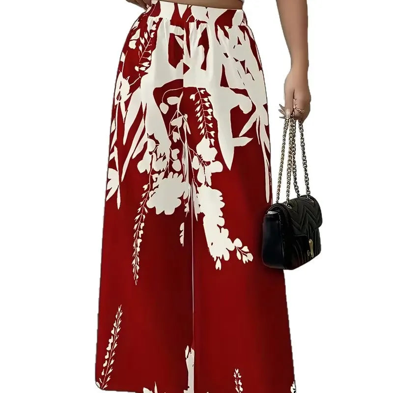 Printed Flare Work Pants