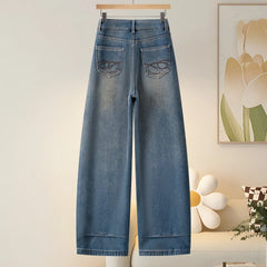 High Waist Washed Wide Leg Jeans