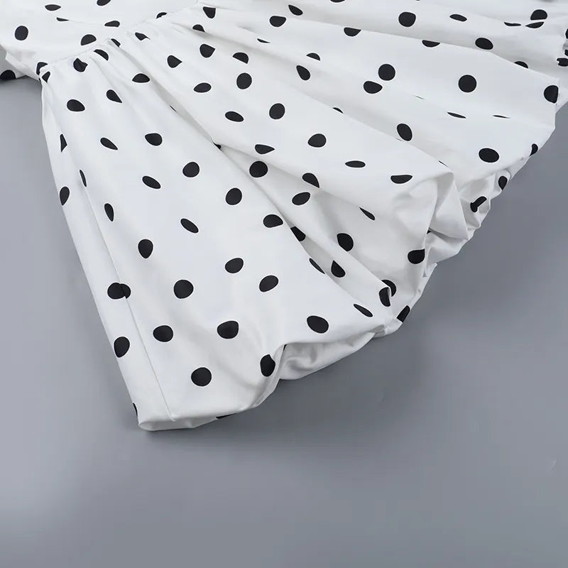 Polka Dot Halter Neck Bubble Mini Dress