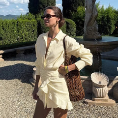 Tie-Waist Button-Down Shirt Dress