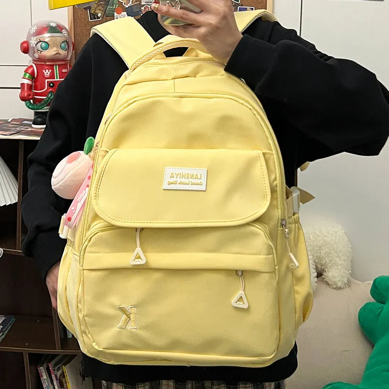 Back To School Backpack, School Backpack Student Teen Girls Solid Ultra-light Nylon Kids School Bag