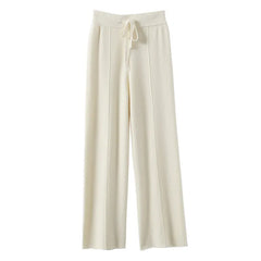 High‑Waist Knit Wide Leg Pants