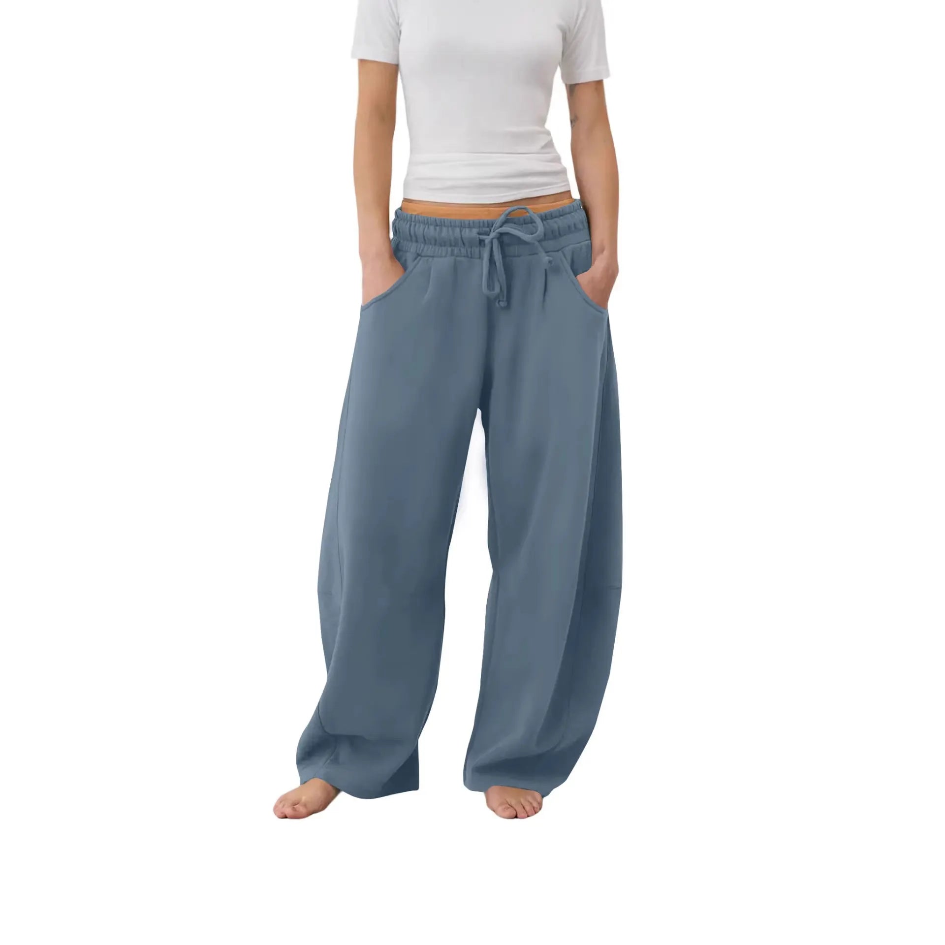 Mid Waist Drawstring Loose Sweatpants