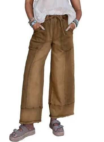 High Waist Loose Cropped Jeans