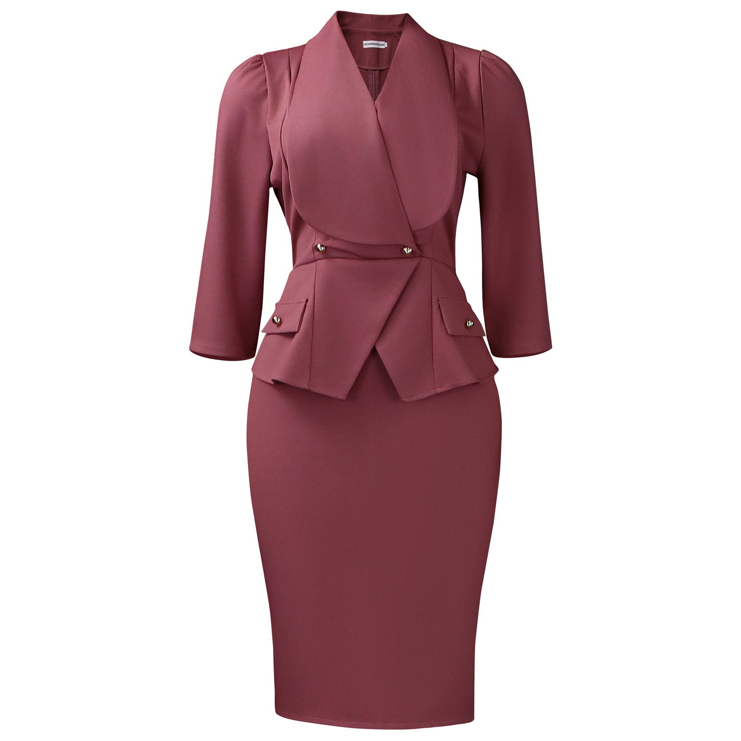 Belted Blazer-Style Bodycon Midi Dress