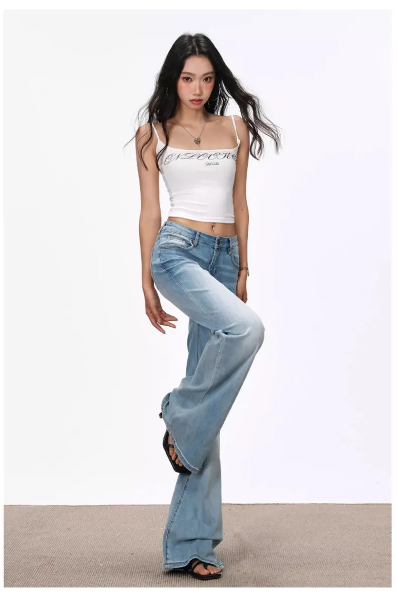 Light Wash Vintage Low Rise Flare Jeans