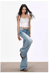 Light Wash Vintage Low Rise Flare Jeans