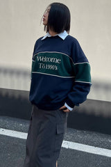 Contrast Letter Print Drop Sleeve Sweatshirt