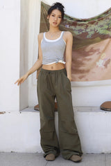 Retro Loose Lace Up Pleated Casual Pants