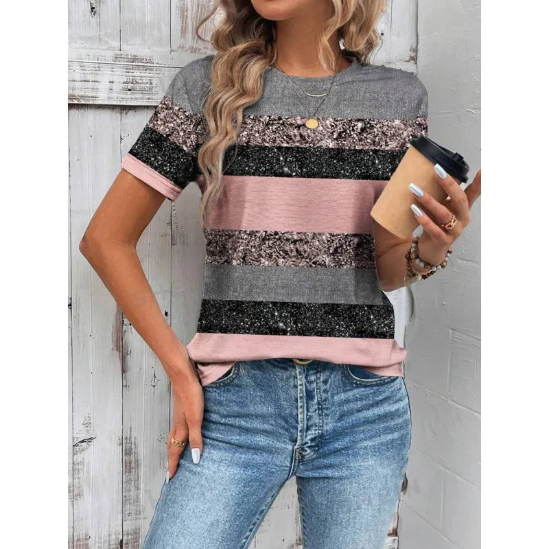 Halloween Western Cowboy Cactus Print Crew Neck Short Sleeve T‑Shirt