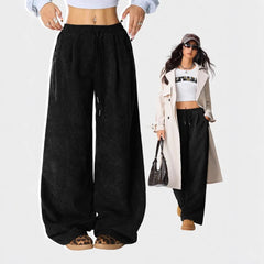 Corduroy Drawstring Loose Wide Leg Pants