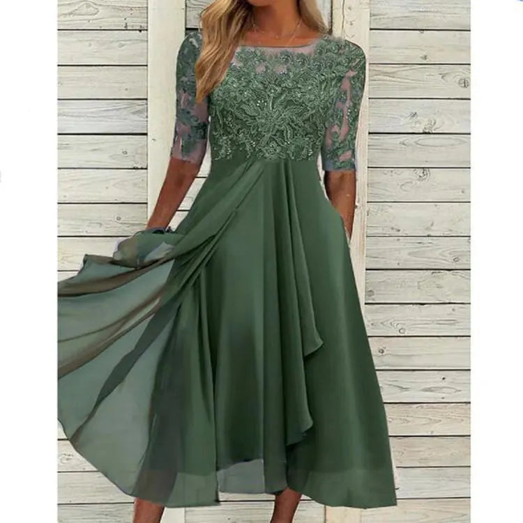 Lace Chiffon Evening Party Dress