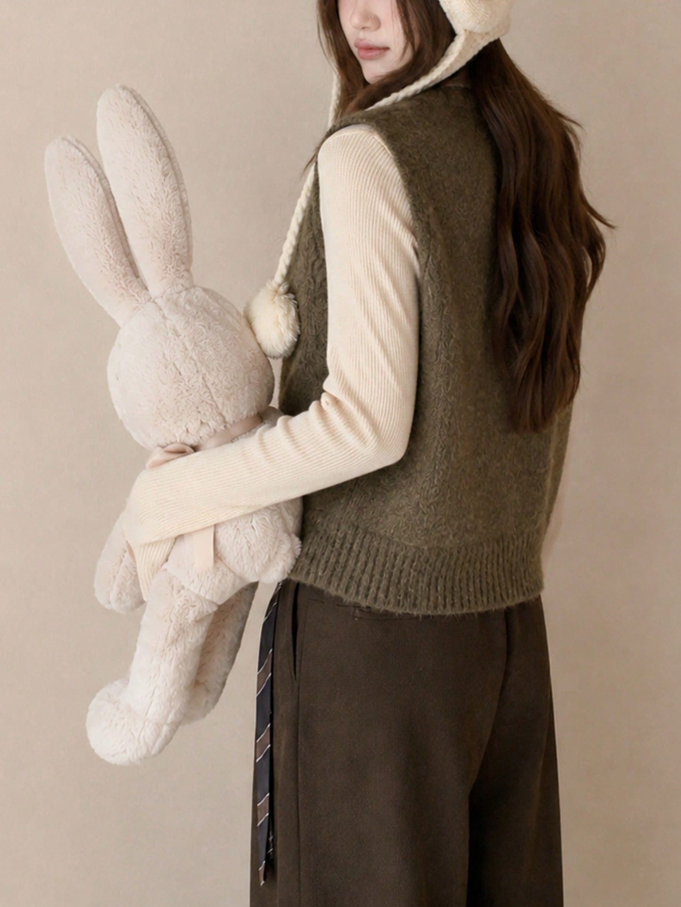 Brown Collared Button Knit Sweater Vest