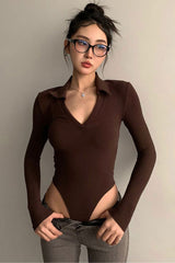 V-Neck Long Sleeve Bodysuit