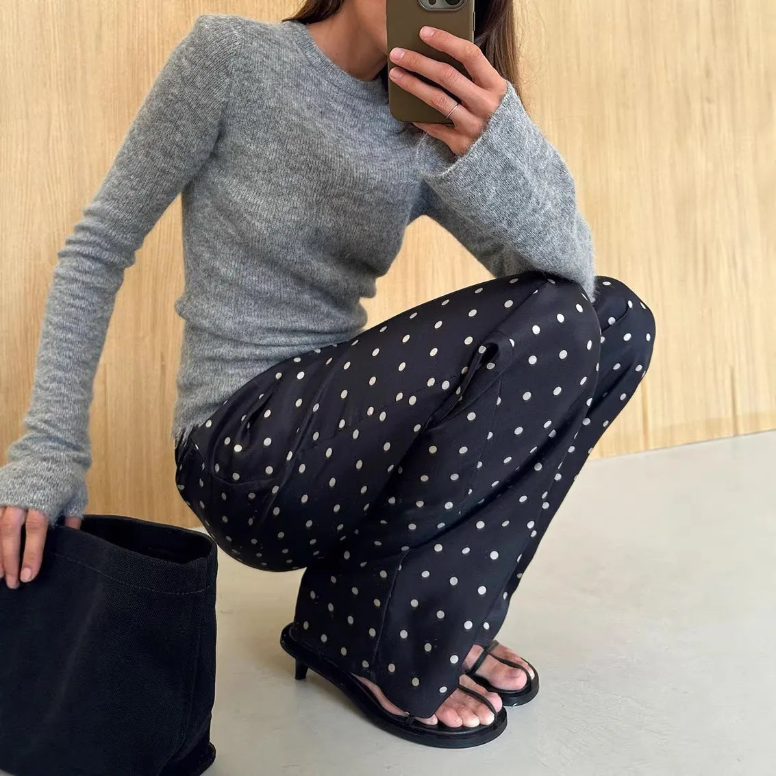 Polka Dot Wide Leg Pants