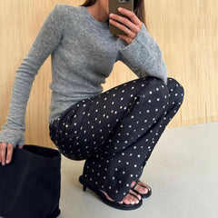 Polka Dot Wide Leg Pants