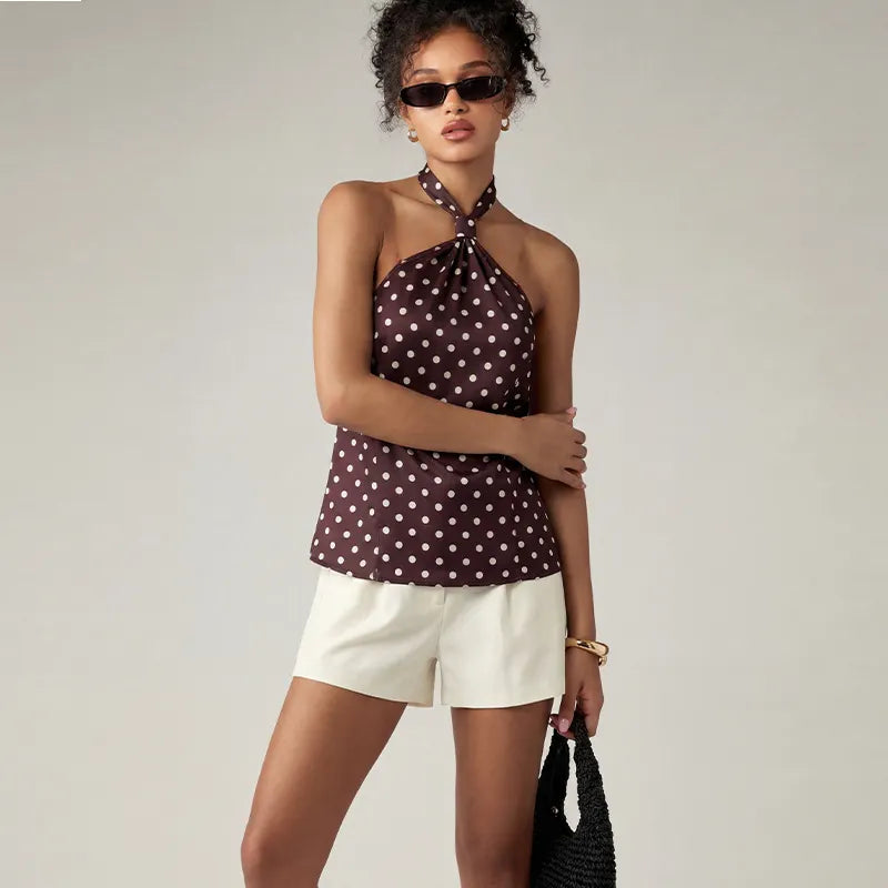 Polka Dot Halter Neck Top