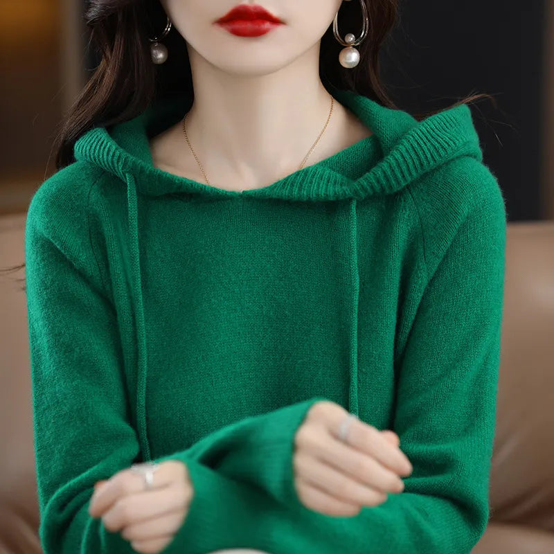 Hooded Knit Pullover Sweater