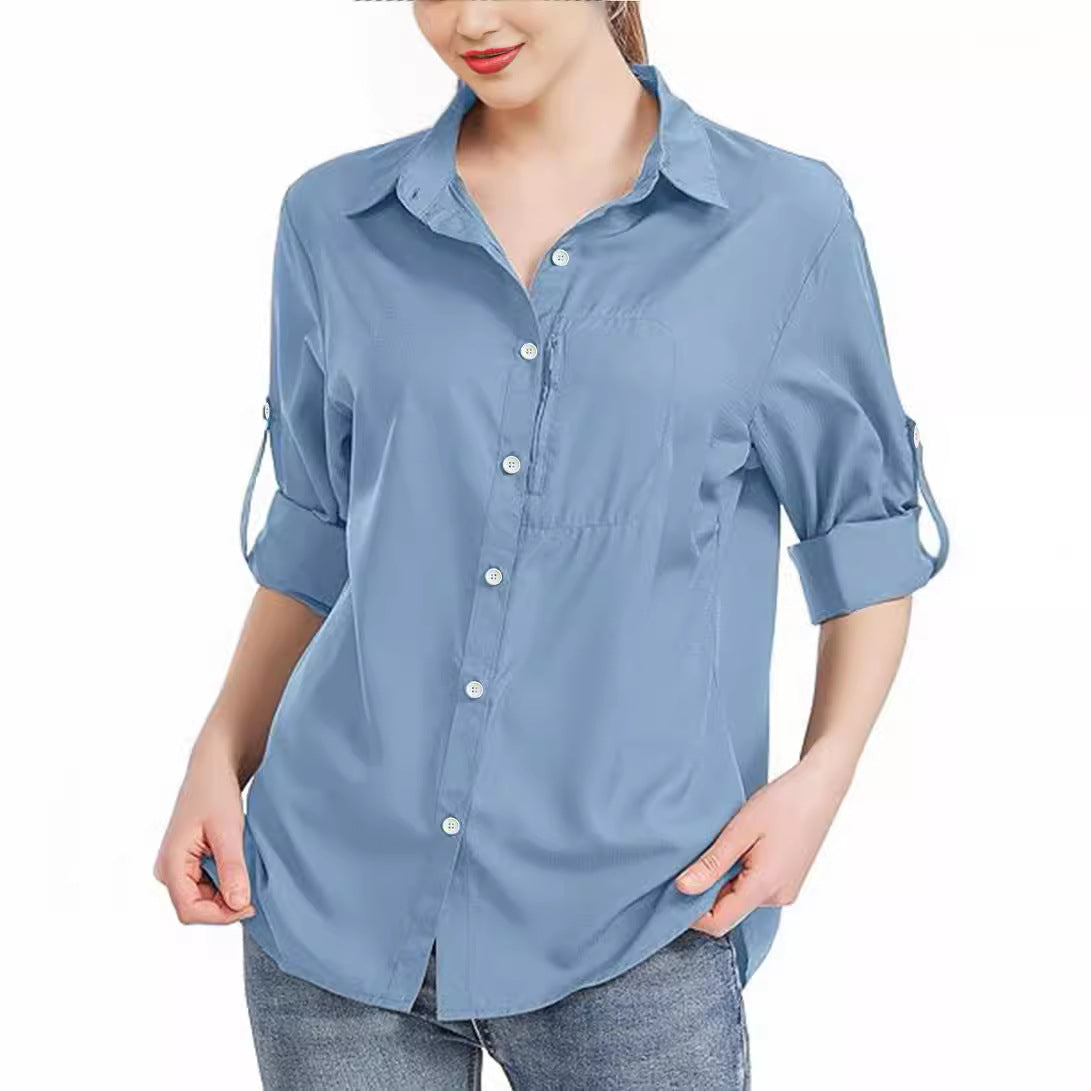 Roll Tab Sleeve Button-Down Shirt