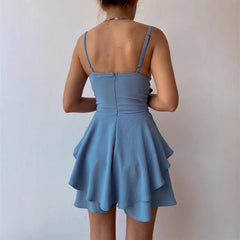 Wrap Cami Romper, Double Layer Ruffle Skort Playsuit