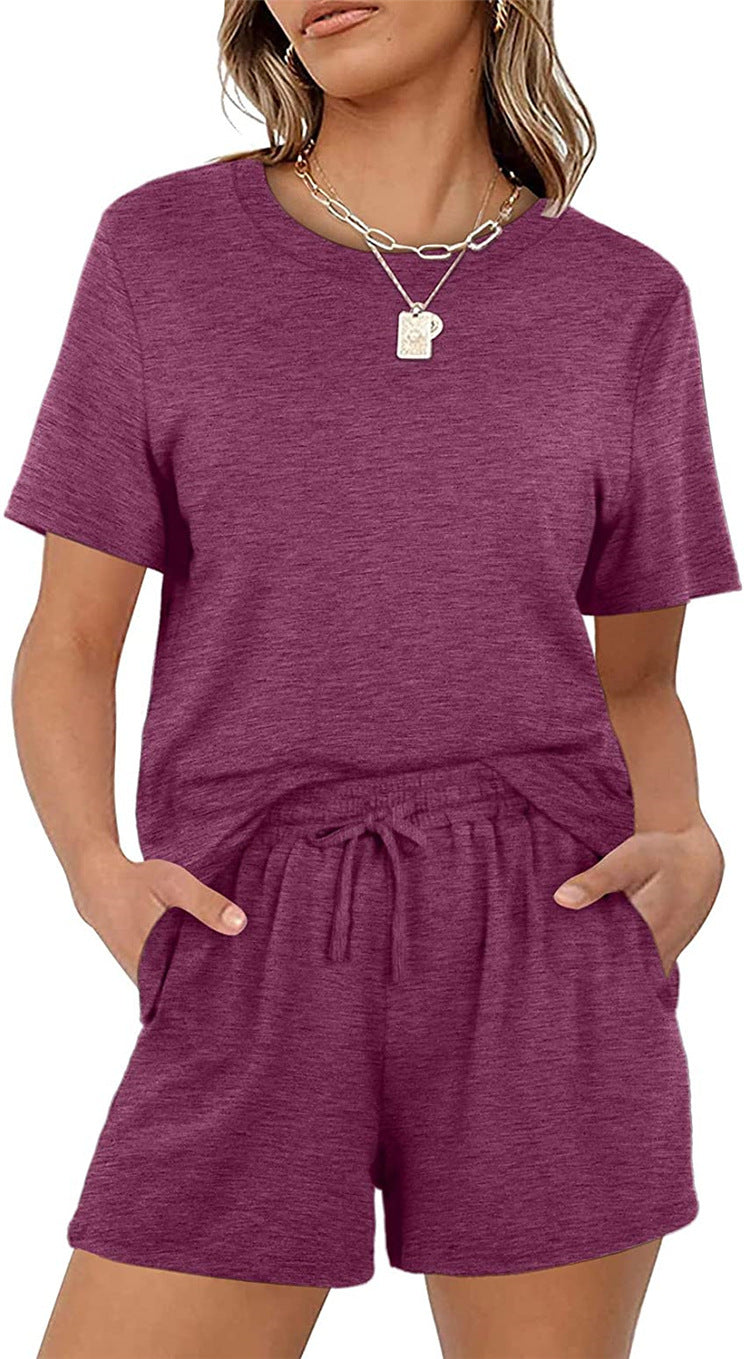 Pink Crew-Neck Short-Sleeve T-Shirt