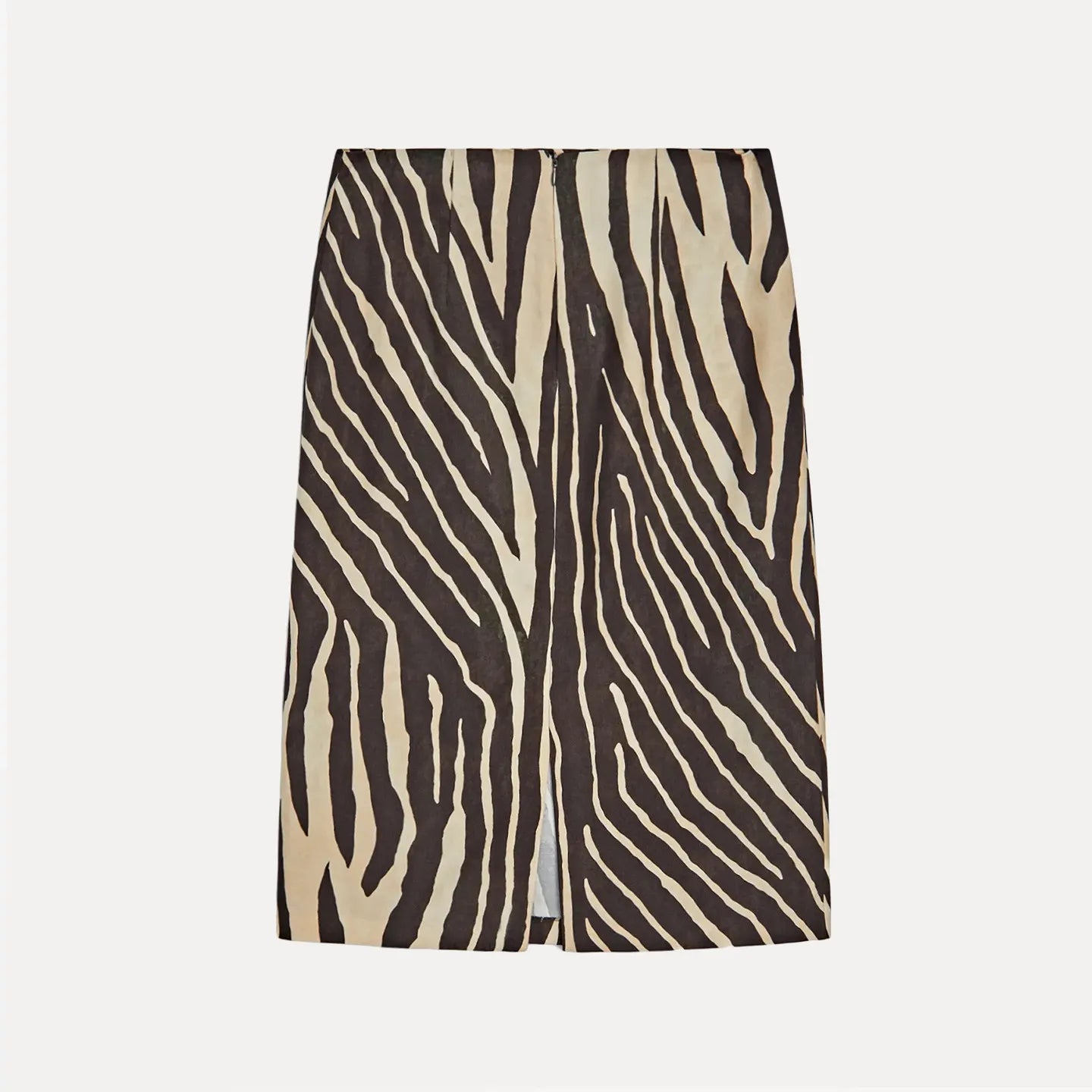 Zebra Print Slim Midi Skirt