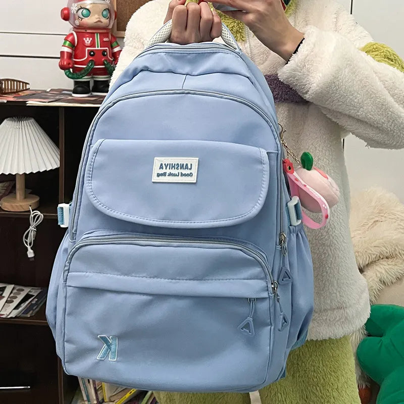 Back To School Backpack, School Backpack Student Teen Girls Solid Ultra-light Nylon Kids School Bag