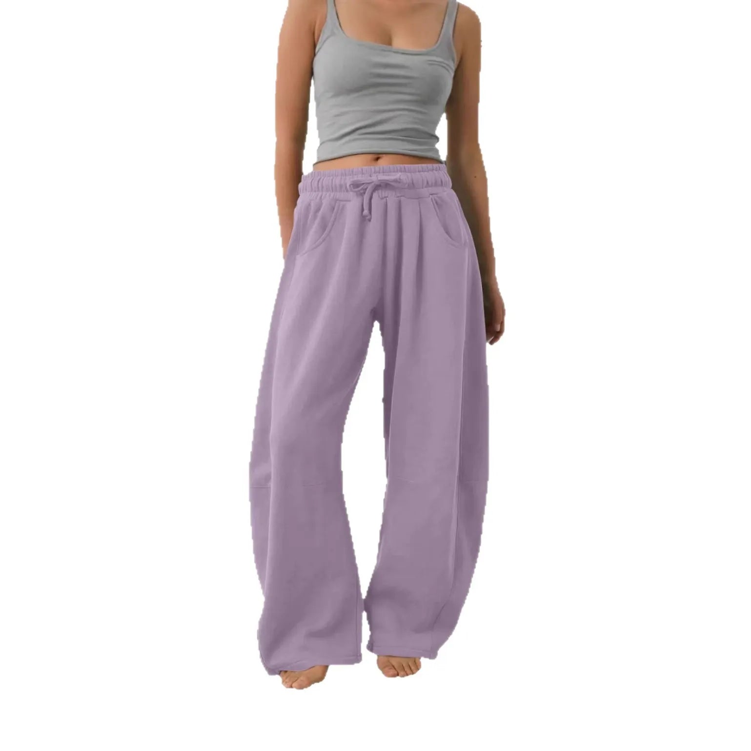 Mid Waist Drawstring Loose Sweatpants