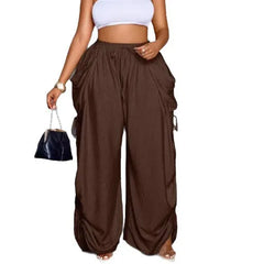 Plus Size High Waisted Wide Leg Pants