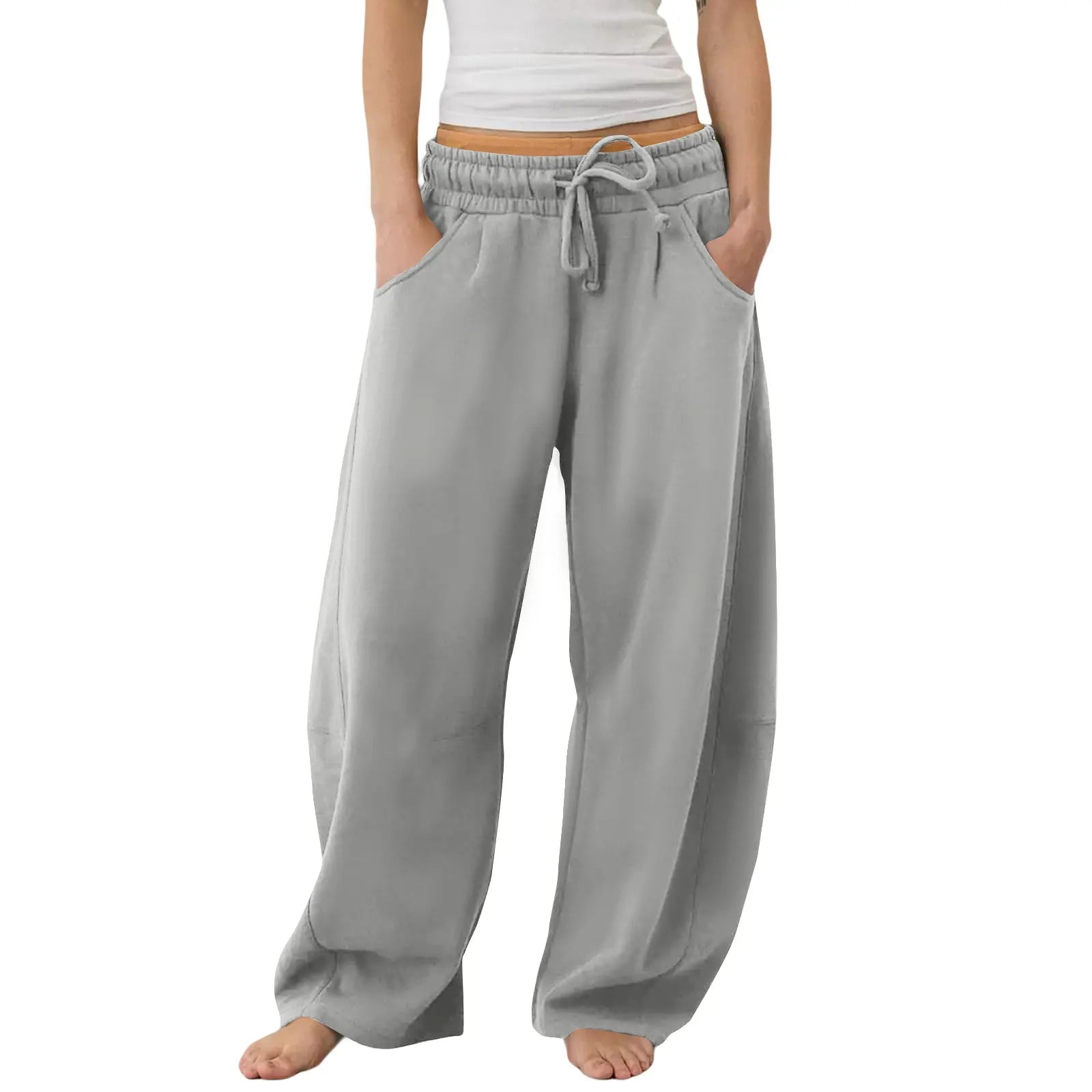 Mid Waist Drawstring Loose Sweatpants