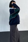 Contrast Letter Print Drop Sleeve Sweatshirt