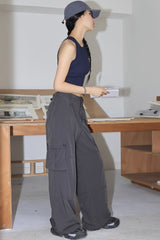 Button Detail Pocket Side Cargo Pants - XS