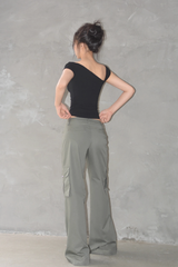 One Shoulder Knot Side Top Shirts