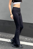 Crossover Flare Leg Workout Elegant Yoga Pants