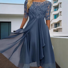 Lace Chiffon Evening Party Dress
