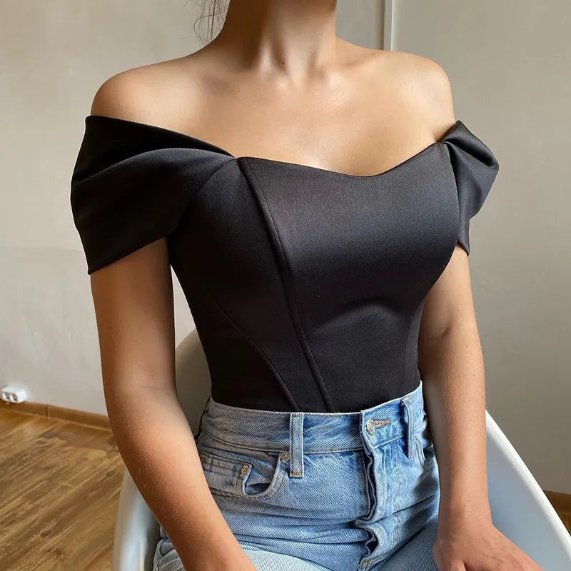 Off Shoulder Corset Crop Top