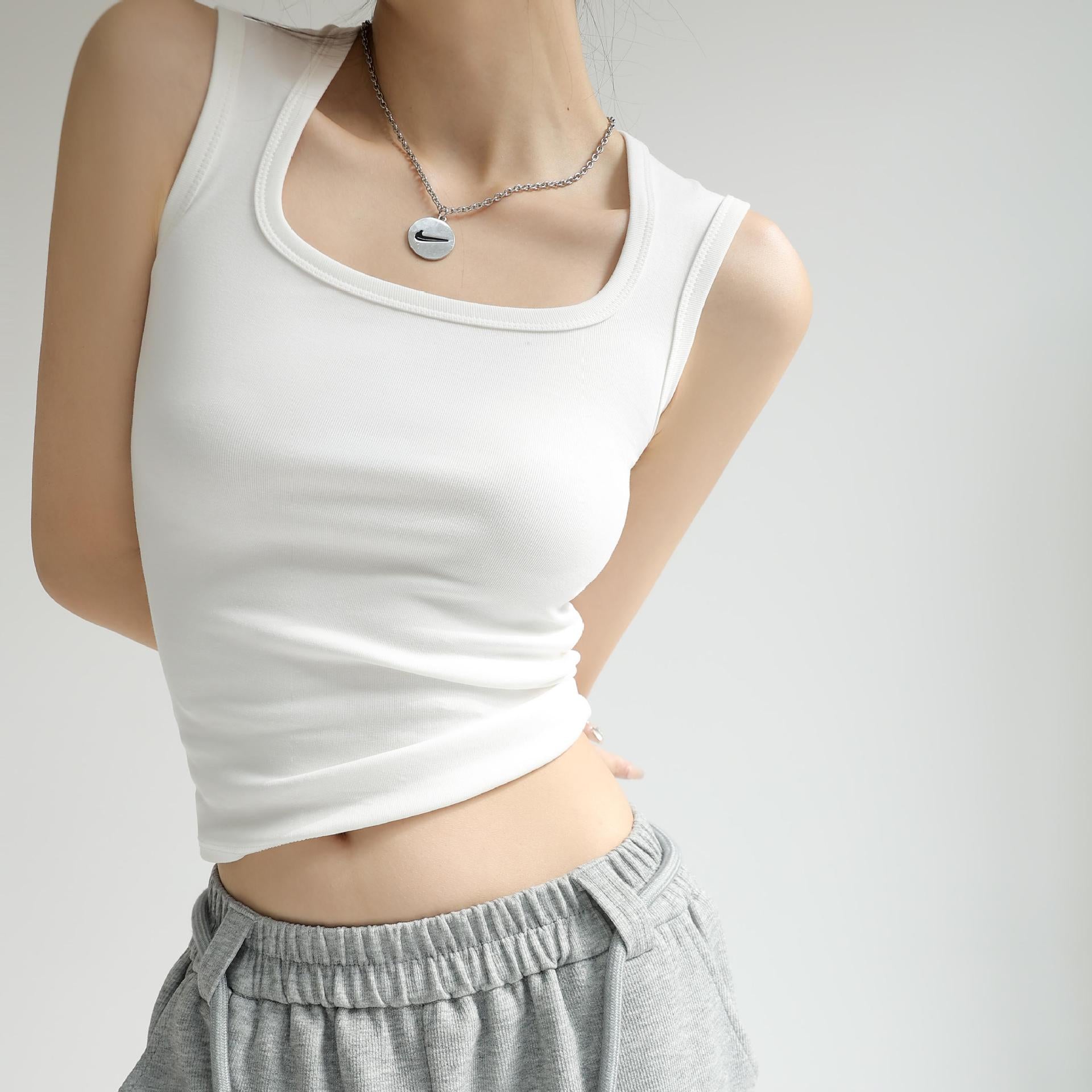 High-Stretch Ribbed Tank Top