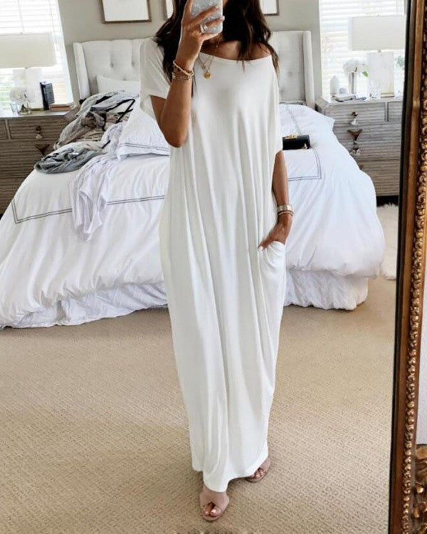 Off-Shoulder Loose Maxi Dress