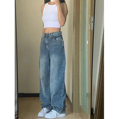 Vintage Washed Wide Leg Jeans