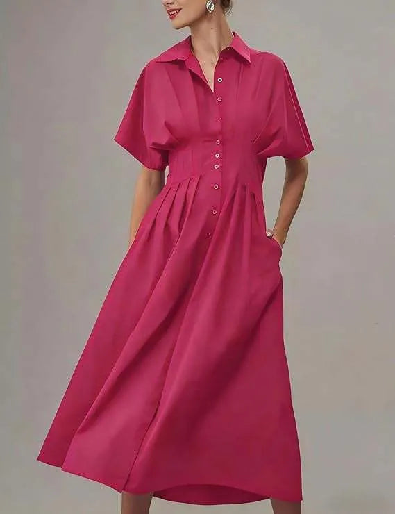 Button Front Shirt Midi Dress