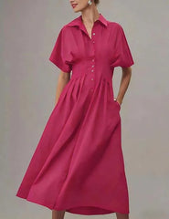Button Front Shirt Midi Dress