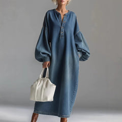 Oversized Denim Maxi Dress