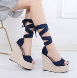 Faux Suede Sophistication Wedge Heels