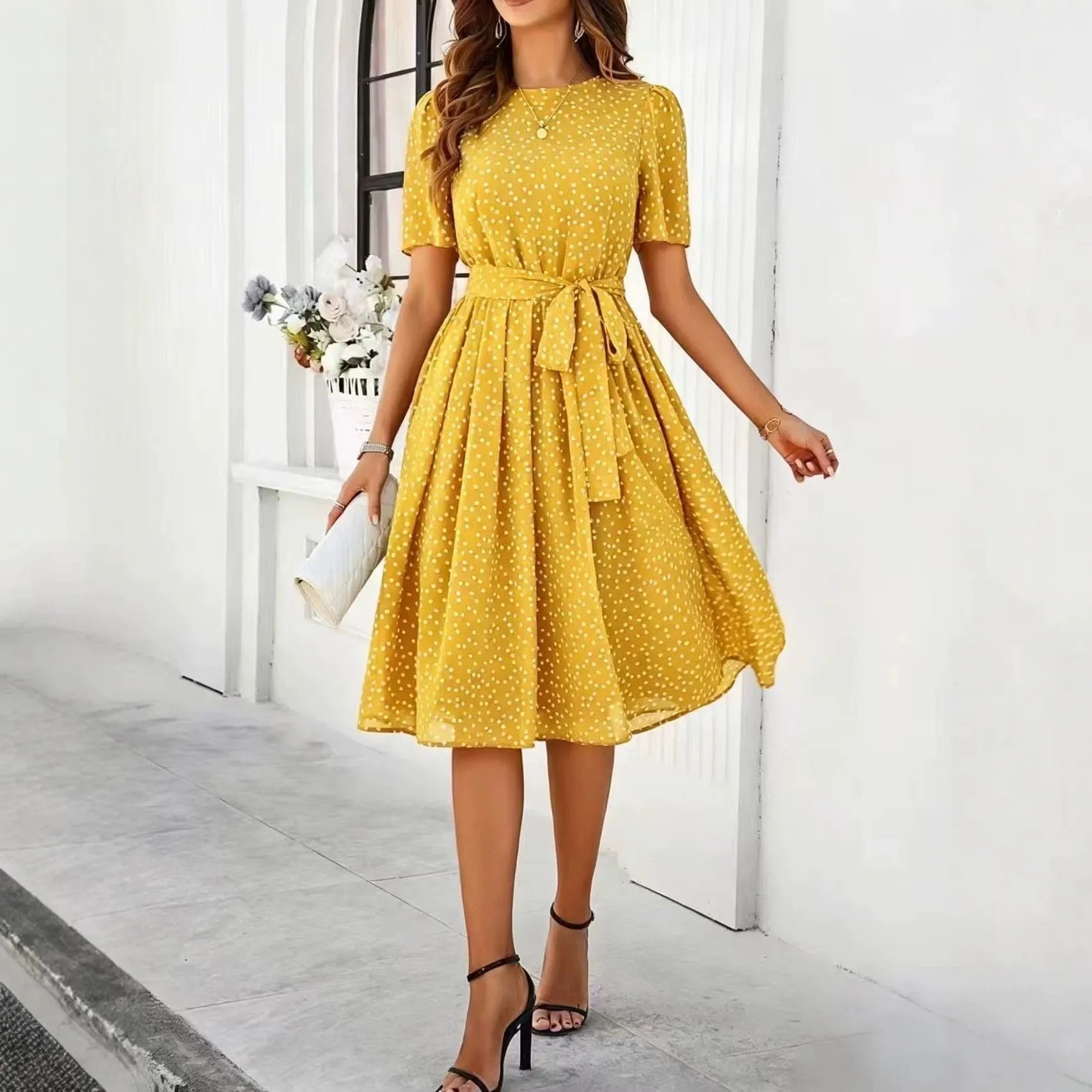 Line Midi Casual Daily Outfit Dress