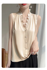 Sleeveless Satin Blouse