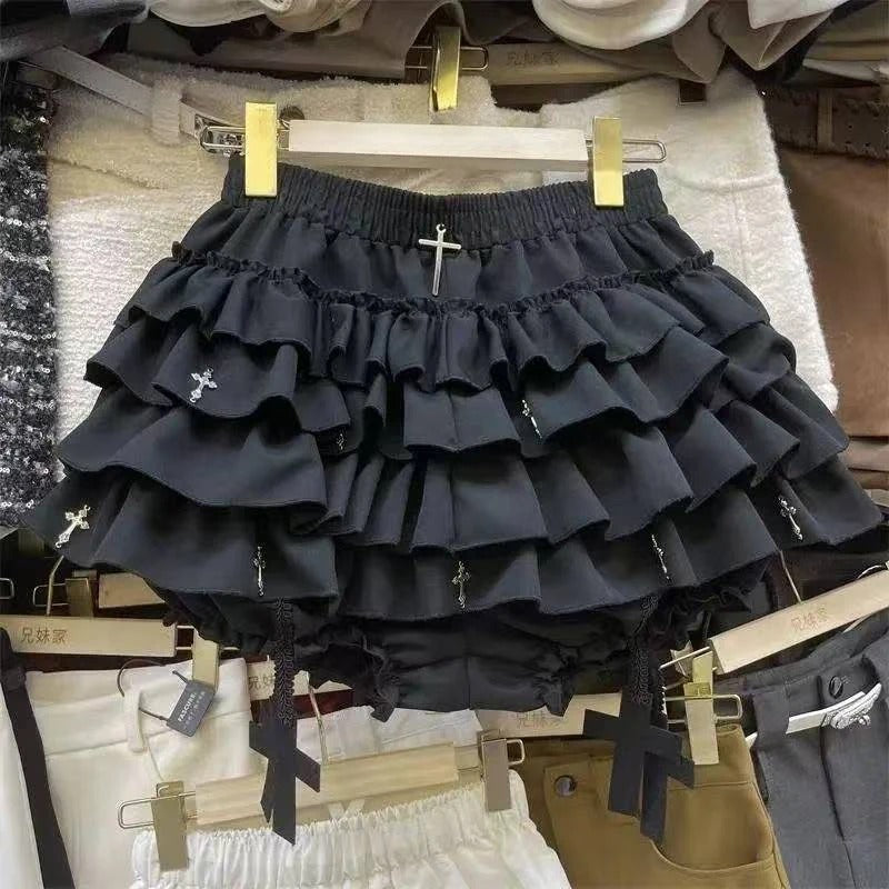 Plaid Tiered Ruffle Mini Skirt