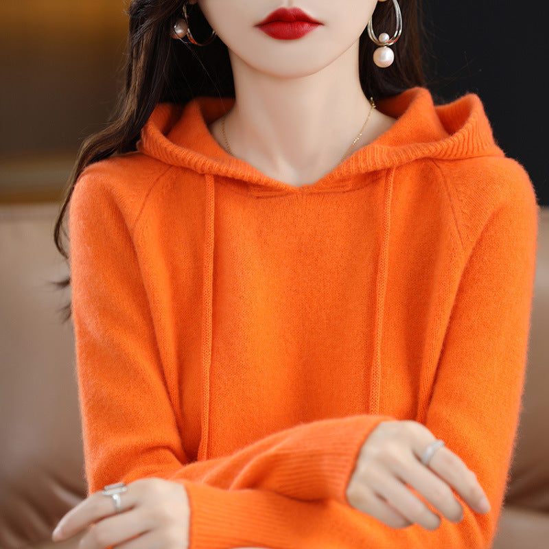 Hooded Knit Pullover Sweater