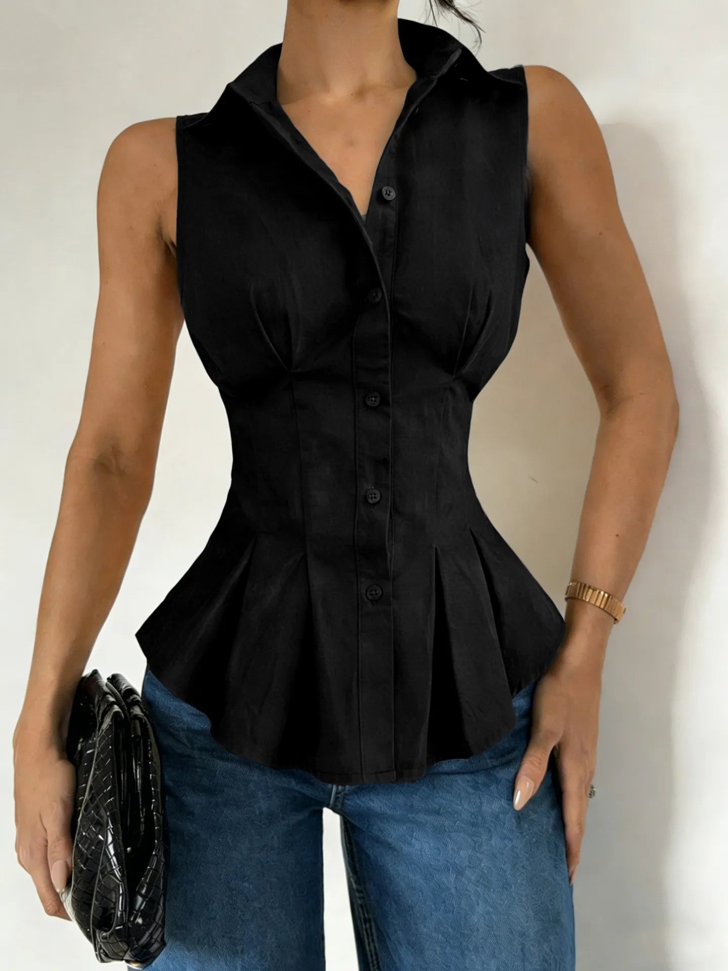 Sleeveless Peplum Blouse
